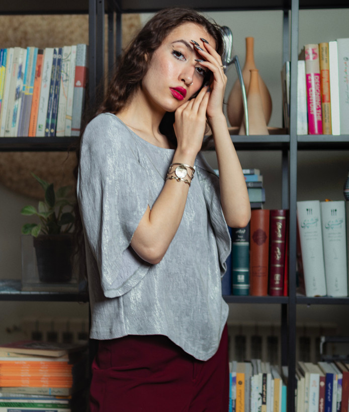 بلوز آستین لاله کریشه شاین